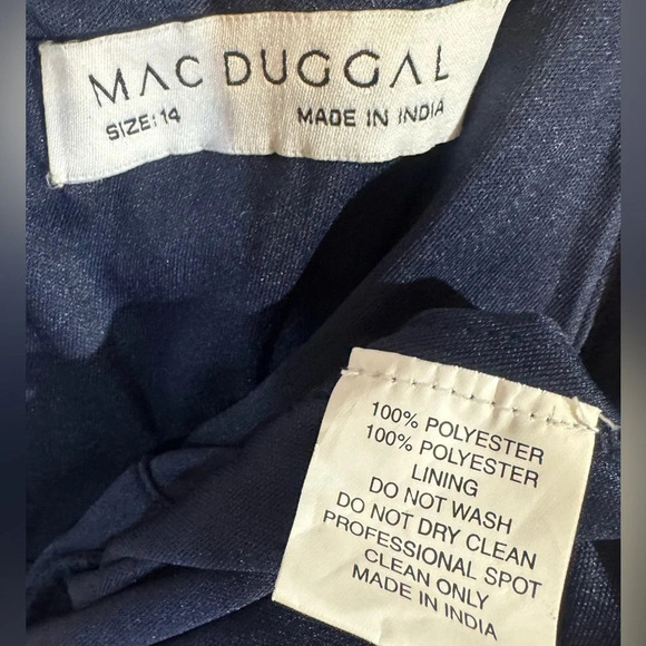 MAC DUGGAL A Line Embellished Short Sleeve Dress NWT Style 14007 - Picture 7 of 8